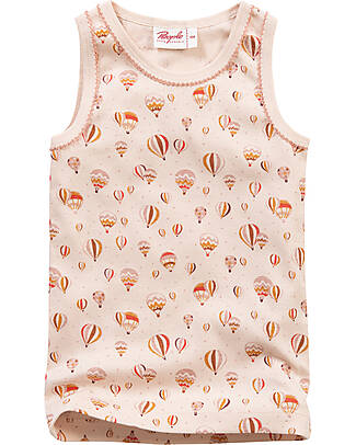 People Wear Organic Canottiera senza Maniche - Rosa Chiaro Mongolfiera - Cotone Bio GOTS Canottiere