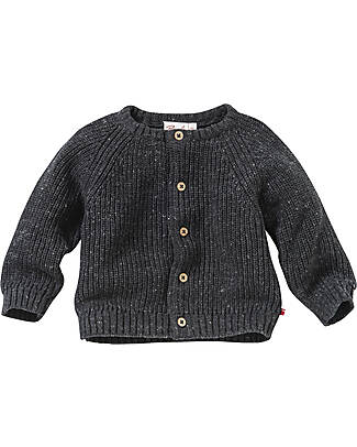 People Wear Organic Cardigan - Antracite Melange - Maglia di Cotone Bio GOTS Cardigan