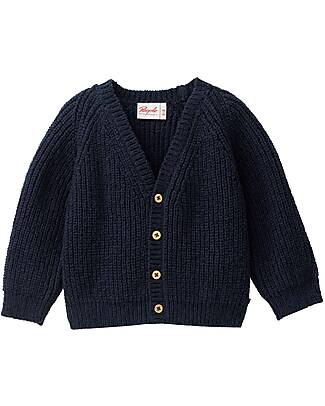 People Wear Organic Cardigan con Bottoni - Blu - Cotone GOTS Cardigan