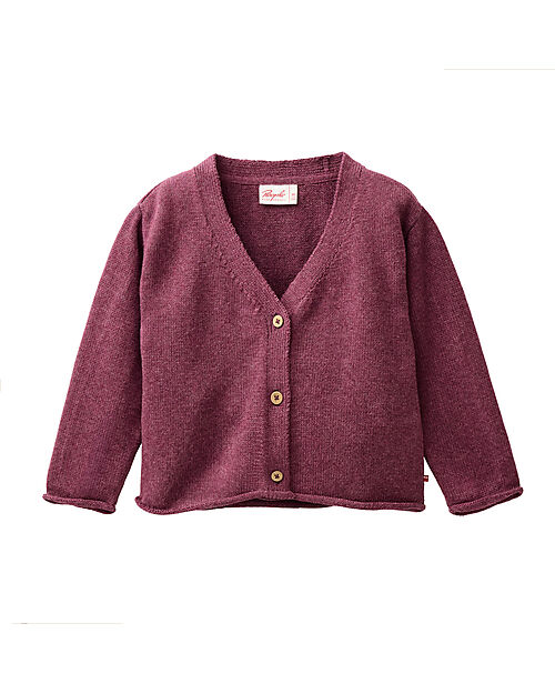 People Wear Organic Cardigan con Bottoni - Vinaccia - Cotone GOTS Giacche