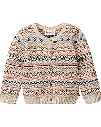 People Wear Organic Cardigan in Maglia Disegni - Panna - Cotone GOTS Cardigan