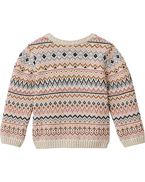 People Wear Organic Cardigan in Maglia Disegni - Panna - Cotone GOTS Cardigan