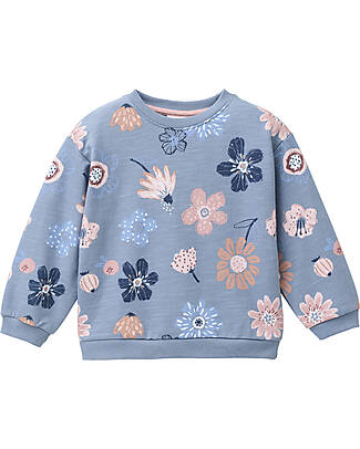 People Wear Organic Felpa a Fiori - Indaco - Cotone GOTS Maglioni