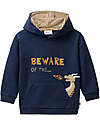 People Wear Organic Felpa con Cappuccio Drago - Blu - Cotone GOTS Felpe