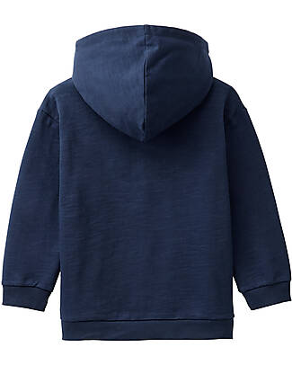 People Wear Organic Felpa con Cappuccio Drago - Blu - Cotone GOTS Felpe