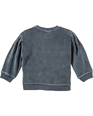 People Wear Organic Felpa in Ciniglia - Ocean - Cotone Bio GOTS - con Bottoni Laterali Felpe