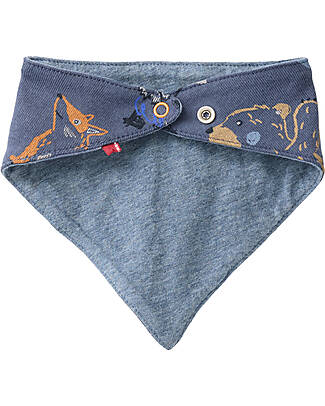 People Wear Organic Foulard a Triangolo Orsetti - Blu - Cotone GOTS Sciarpe