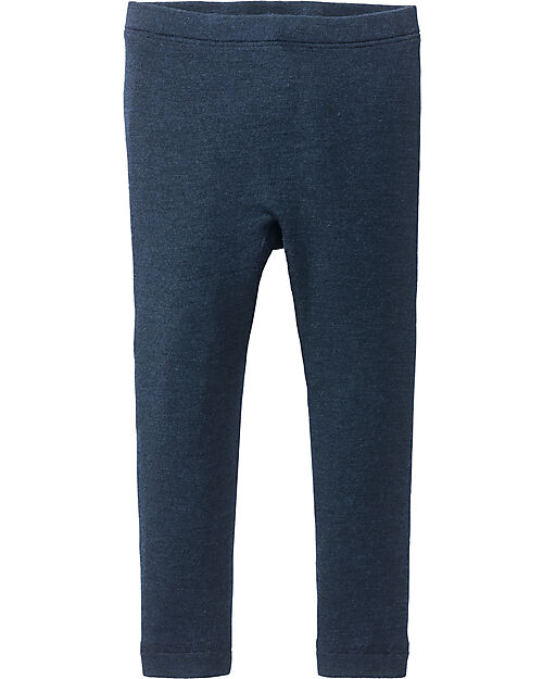People Wear Organic Leggings - Blu Scuro - Lana Biologica e Seta - Certificazione GOTS Leggings