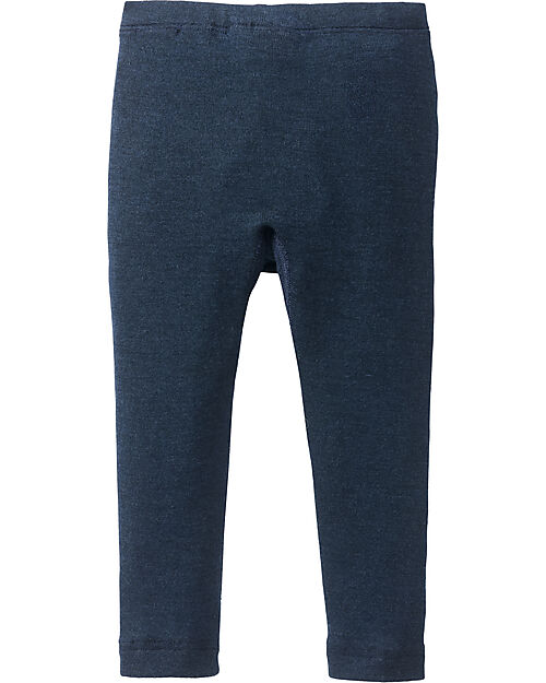 People Wear Organic Leggings - Blu Scuro - Lana Biologica e Seta - Certificazione GOTS Leggings