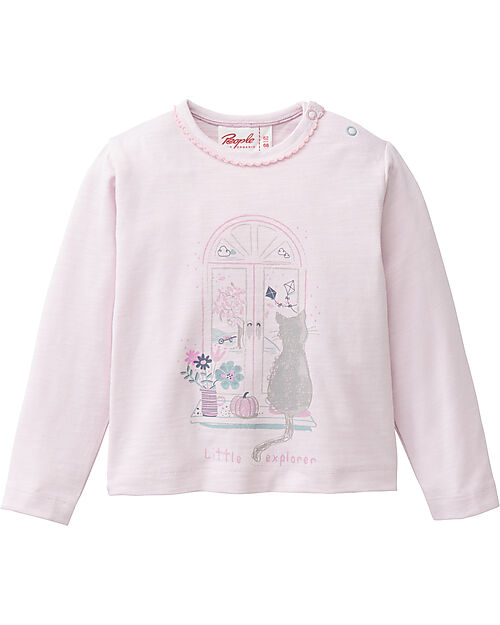 People Wear Organic Maglia a Maniche Lunghe - Rosa - in Cotone Organico - Certificato GOTS Maglie Manica Lunga