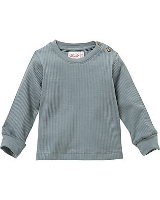 People Wear Organic Maglia Manica Lunga - Eucalipto - Maglia a Costine di Cotone Bio GOTS Maglie Manica Lunga