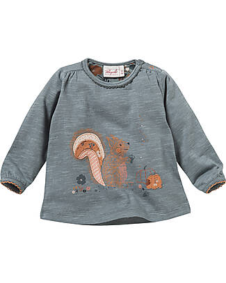 People Wear Organic Maglia Manica Lunga - Eucalipto Scoiattolo - Cotone Bio GOTS Maglie Manica Lunga