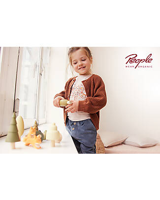 People Wear Organic Maglia Manica Lunga - Rosa Giardino Autunnale - Cotone Bio GOTS Maglie Manica Lunga