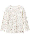 People Wear Organic Maglia Maniche Lunghe a Fiori - Panna - Bordi Volant - Cotone GOTS Camicie_
