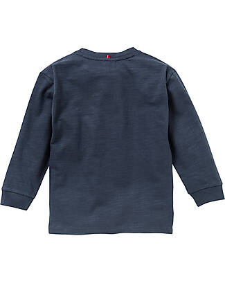 People Wear Organic Maglia Maniche Lunghe - Blu Notte Orso - Cotone Bio GOTS Maglie Manica Lunga