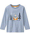 People Wear Organic Maglia Maniche Lunghe Let's Go Wild - Righe Blu e Bianco - Cotone GOTS Camicie_