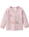 People Wear Organic Maglia Maniche Lunghe Let's Play - Righe Rosa e Bianco - Cotone GOTS Maglie Manica Lunga