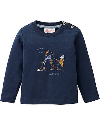People Wear Organic Maglia Maniche Lunghe Together - Blu - Cotone GOTS Maglie Manica Lunga
