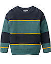 People Wear Organic Maglione a Righe - Verde e Nero - 100% Cotone Biologico - Certificazione GOTS Maglioni