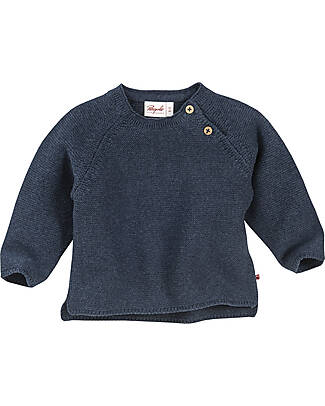 People Wear Organic Maglione - Blu Scuro - Maglia di Cotone Bio GOTS Maglioni