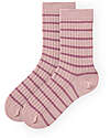 People Wear Organic Pacco da 2 Calzini a Coste - Blu e Righe Rosa - Certificazione GOTS Calzini