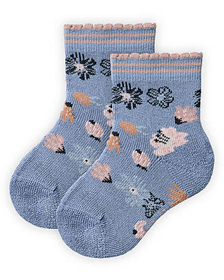 People Wear Organic Pacco da 2 Calzini Bordo Ondulato - Rosa e Indaco - Certificazione GOTS Calzini