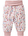 People Wear Organic Pantalone a Fiori Vita Reversibile - Rosa - Cotone GOTS Pantaloni Lunghi