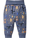 People Wear Organic Pantalone Animali Vita Reversibile - Blu - Cotone GOTS Pantaloni Lunghi