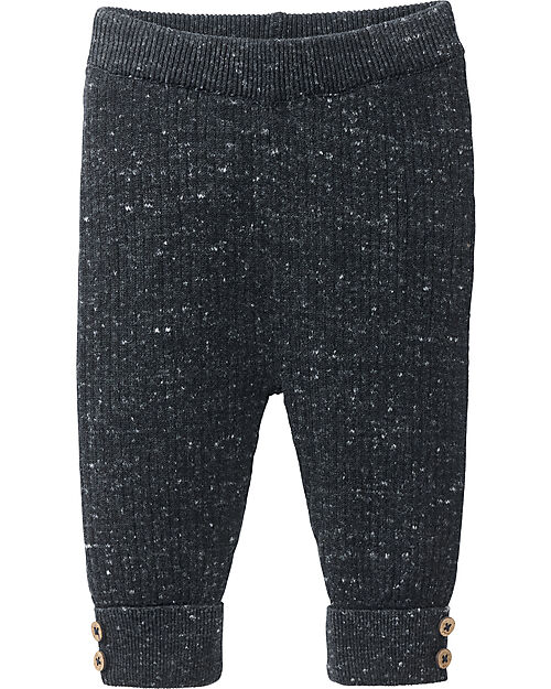 People Wear Organic Pantaloni in maglia a Coste - Nero - Certificazione GOTS Pantaloni Lunghi