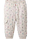 People Wear Organic Pantaloni in Tuta Cargo - Beige con Fiori - 100% Cotone Biologico - Certificazione GOTS Pantaloni Lunghi