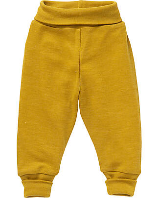 People Wear Organic Pantaloni Lunghi - Giallo Senape - Lana e Seta Bio GOTS Pantaloni Lunghi