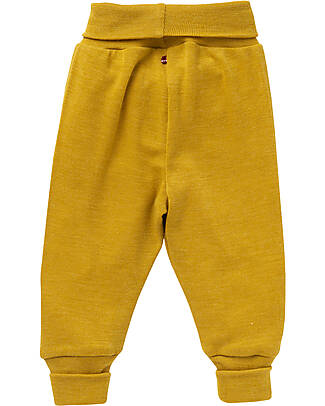 People Wear Organic Pantaloni Lunghi - Giallo Senape - Lana e Seta Bio GOTS Pantaloni Lunghi