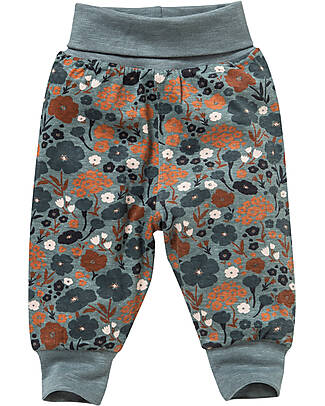 People Wear Organic Pantaloni Reversibili 2in1 - Eucalipto Prato Autunnale- Terra di Siena Fiori - Cotone Bio GOTS Pantaloni Lunghi