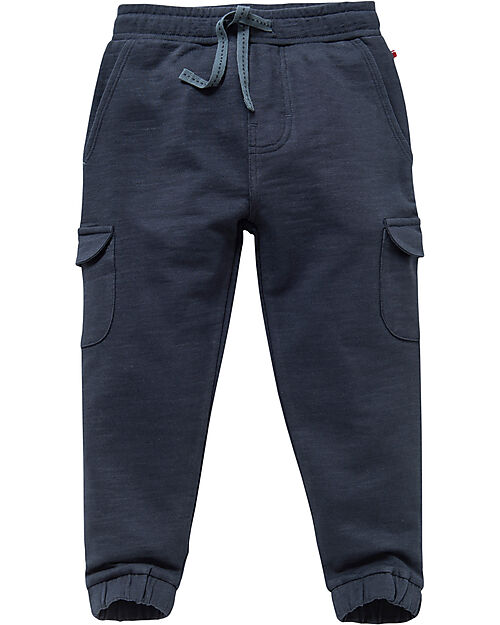People Wear Organic Pantaloni Tuta - Blu Notte - Felpa di Cotone Bio GOTS Pantaloni Lunghi