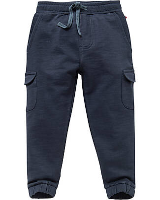 People Wear Organic Pantaloni Tuta - Blu Notte - Felpa di Cotone Bio GOTS Pantaloni Lunghi