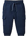 People Wear Organic Pantaloni Tuta Cargo - Blu - Cotone GOTS Pantaloni Lunghi