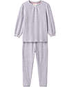 People Wear Organic Pigiama a Righe con Polsini - Bianco e Grigio - Cotone GOTS Pigiami
