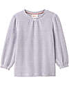 People Wear Organic Pigiama a Righe con Polsini - Bianco e Grigio - Cotone GOTS Pigiami