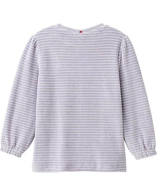 People Wear Organic Pigiama a Righe con Polsini - Bianco e Grigio - Cotone GOTS Pigiami