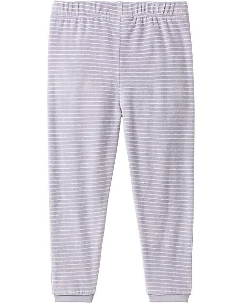 People Wear Organic Pigiama a Righe con Polsini - Bianco e Grigio - Cotone GOTS Pigiami