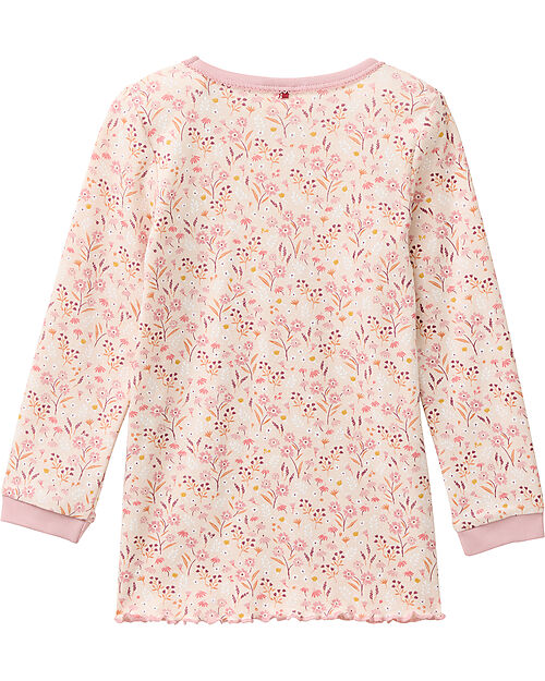 People Wear Organic Pigiama Lungo a Fiori - Rosa - Cotone GOTS Pigiami