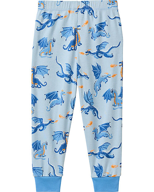 People Wear Organic Pigiama Lungo Draghi - Azzurro - Cotone GOTS Pigiami