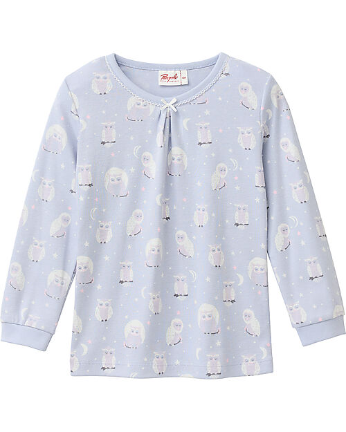 People Wear Organic Pigiama Lungo Gufi - Indaco - Cotone GOTS Pigiami