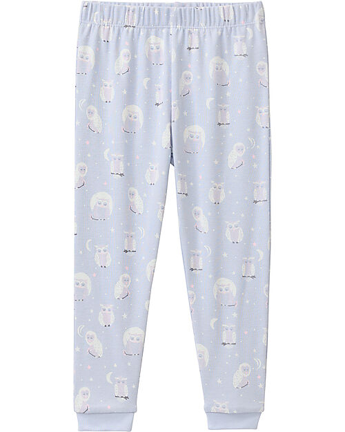 People Wear Organic Pigiama Lungo Gufi - Indaco - Cotone GOTS Pigiami