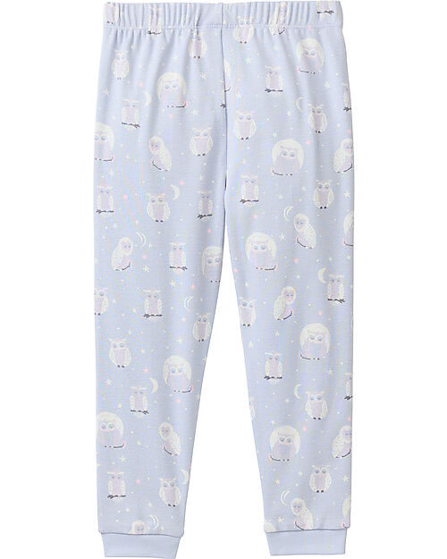 People Wear Organic Pigiama Lungo Gufi - Indaco - Cotone GOTS Pigiami