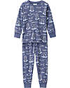 People Wear Organic Pigiama Lungo Orsi - Blu - Cotone GOTS Pigiami