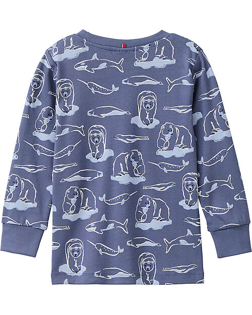People Wear Organic Pigiama Lungo Orsi - Blu - Cotone GOTS Pigiami