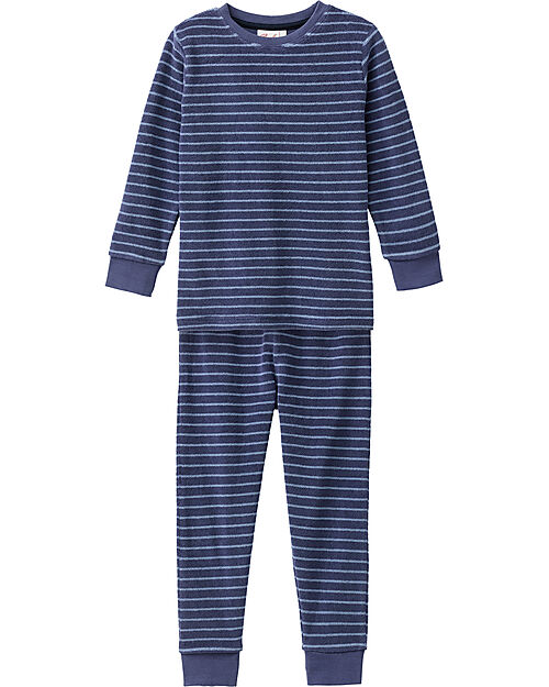 People Wear Organic Pigiama Lungo Righe - Blu - Certificazione GOTS Pigiami