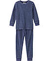 People Wear Organic Pigiama Lungo Righe - Blu - Certificazione GOTS Pigiami