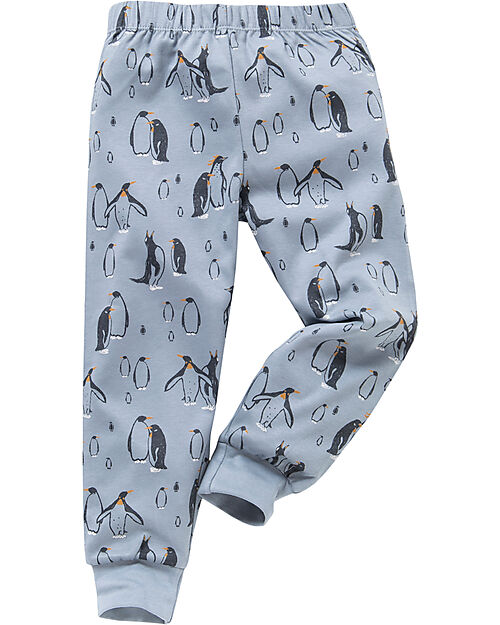 People Wear Organic Pigiama Maniche Lunghe Bimbo - Grigio Pinguini - Cotone Bio GOTS Pigiami